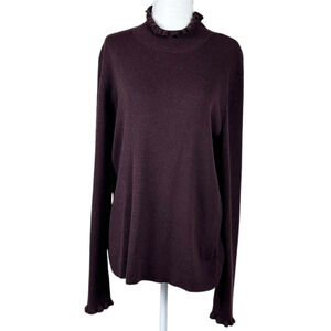 Women's Who What Wear Lettuce Edge Turtleneck Sweater Size XXL Maroon